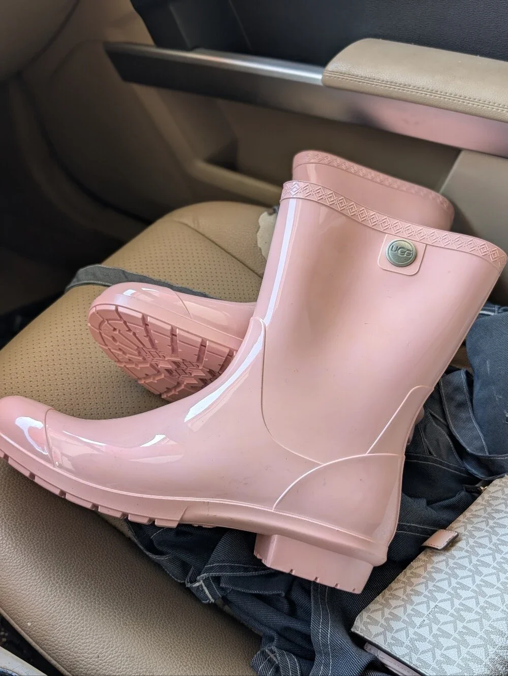 UGG Ladies' Pink Gloss Rain Boot